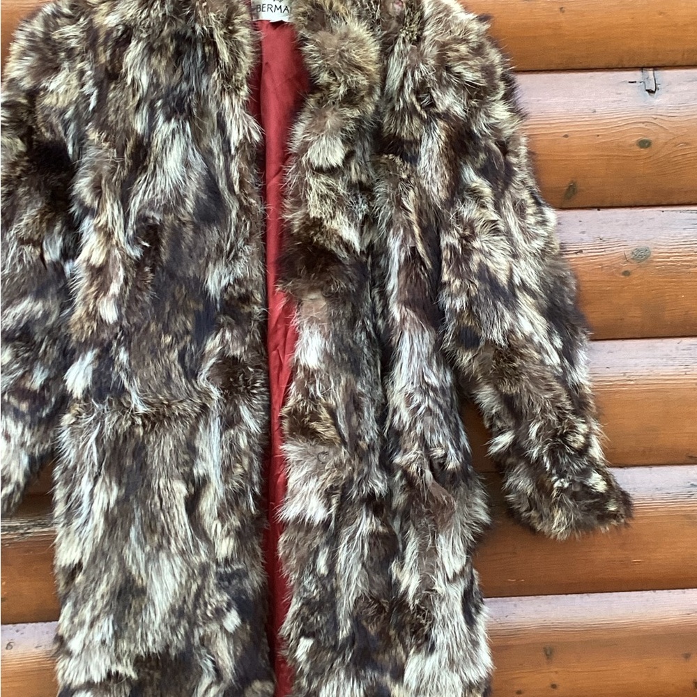 Full Length Raccoon Fur Coat PRISTINE LINING Sz S/M Vintage VNVC BERMANS